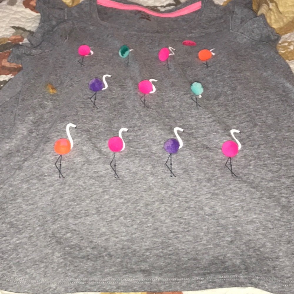 Pom Pom flamingo shirt